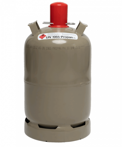 11 kg Propangasflasche grau für Grill und Camping